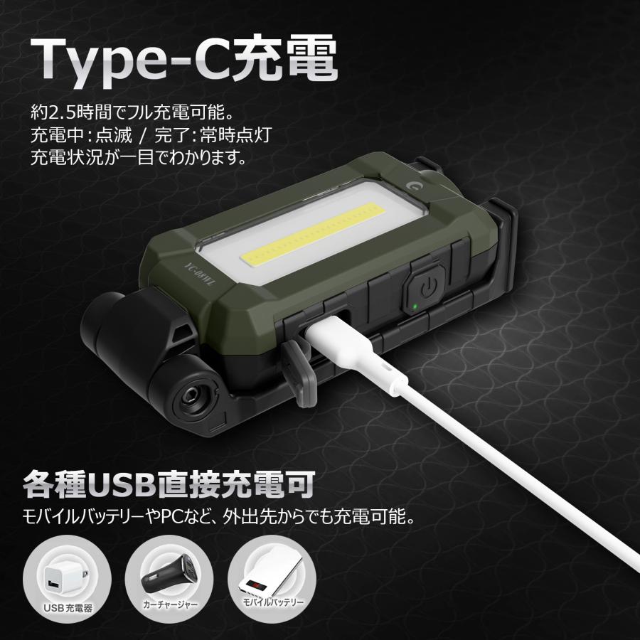 GOODGOODS（グッド・グッズ） LED 作業灯 充電式 2WAY発光 高輝度 小型