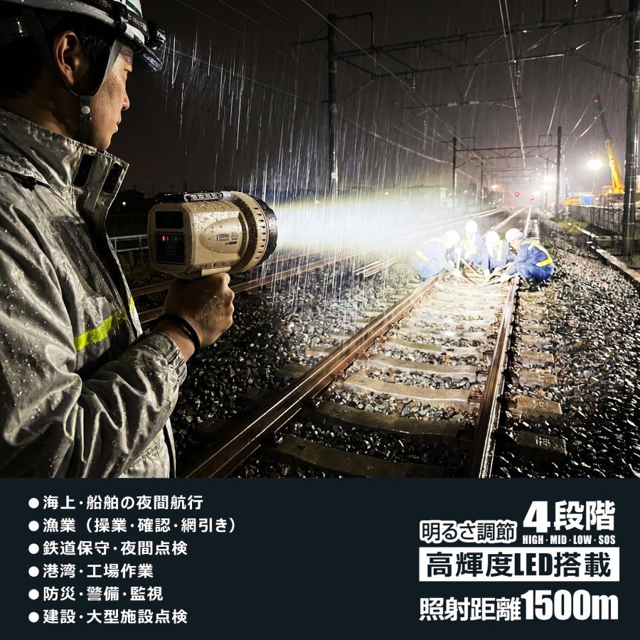 ️⭕️1000lm 1,500mLEDライトYC-1500M4段階調光 GOODGOODS（グッド・グッズ） サーチライト 作業灯 1500m遠距離照射