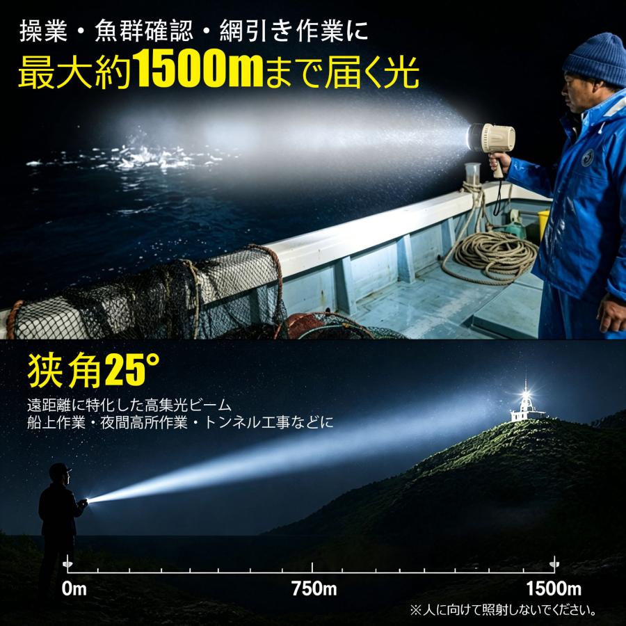GOODGOODS（グッド・グッズ） サーチライト 作業灯 1500m遠距離照射