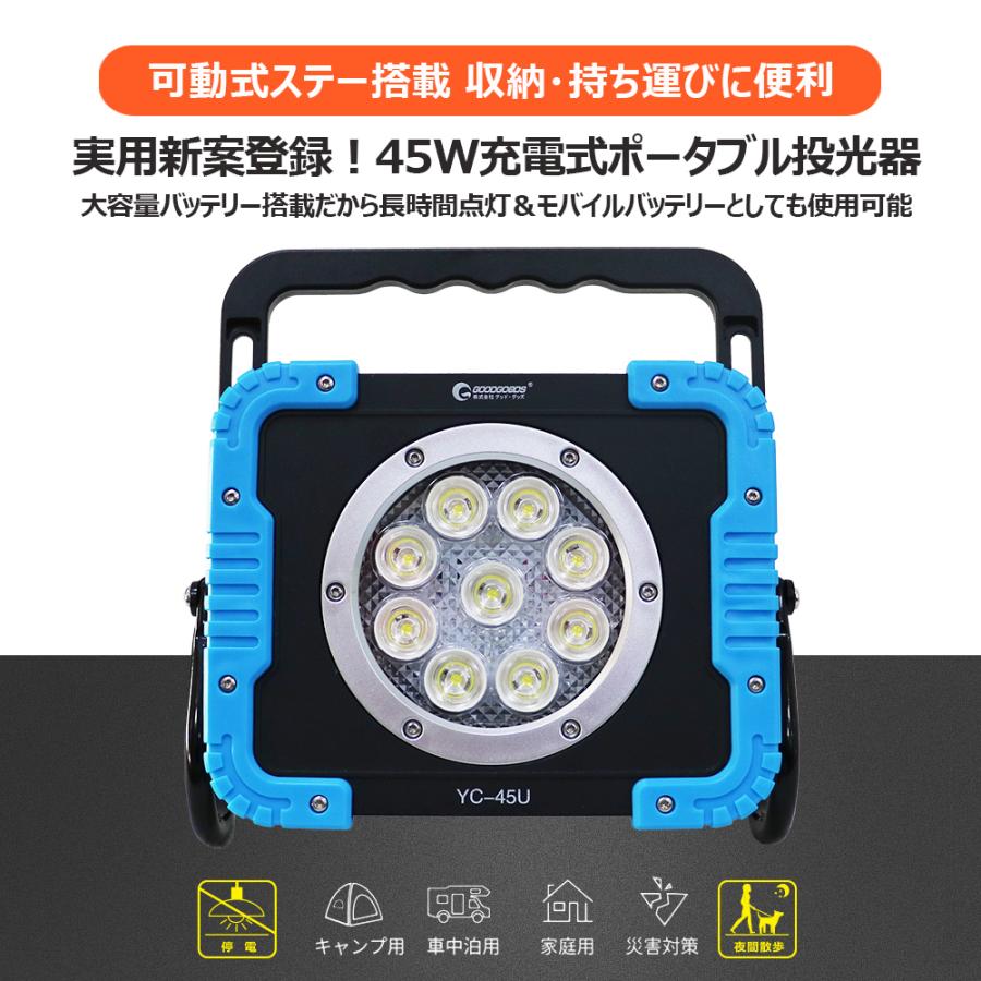 GOODGOODS（グッド・グッズ） 爆買 GOODGOODS LED作業灯 充電式 45W
