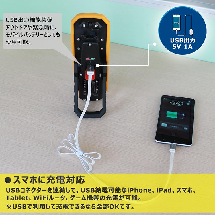 GOODGOODS LED作業灯 充電式 LED投光器 LEDライト コンパクト 懐中電灯 20W マグネット ポータブル 防災グッズ アウトドア 台風 防災 YC-06H｜goodgoods-2｜10