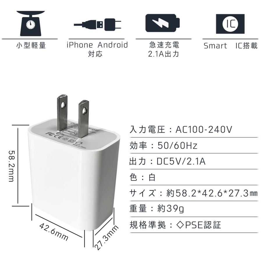 2個セット ACアダプター USB電源アダプタ 急速充電 AC100-240V 2個セット ACアダプター USB電源アダプタ 急速充電 AC100-240V