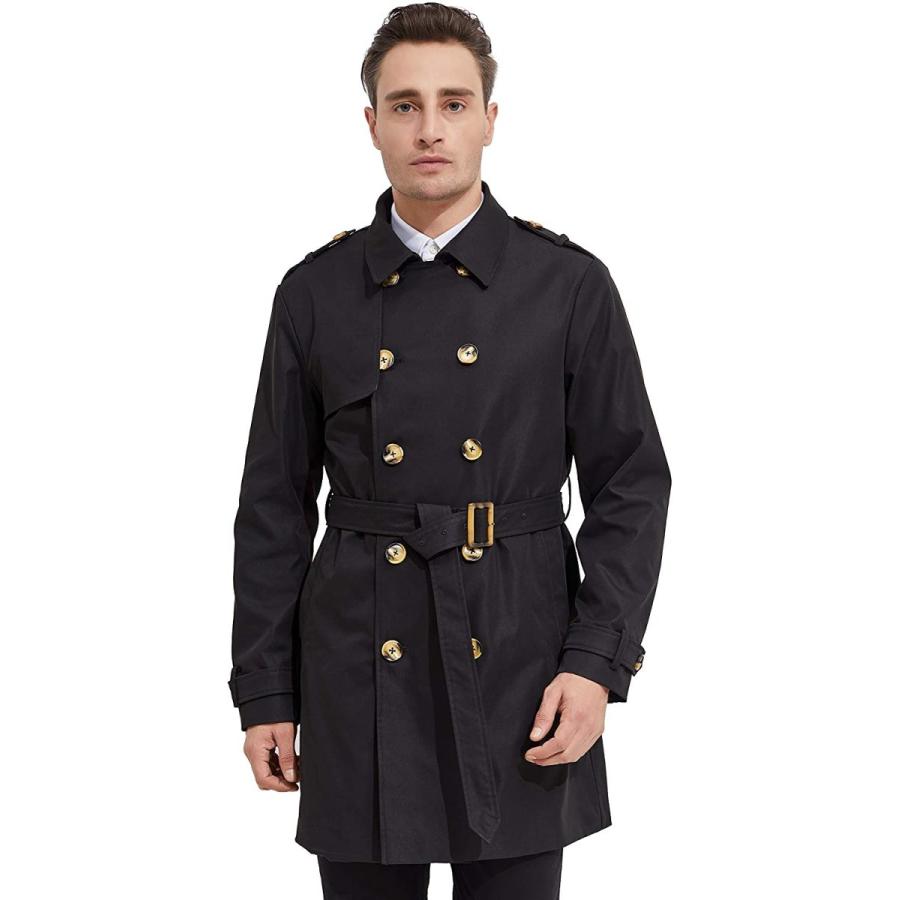 公式の Orolay メンズ トレンチコート ミドル丈 春 秋 冬 コート 無地 通勤 通学 アウター ブラック L グッドハッピー 通販 Yahoo ショッピング 絶対一番安い Dp3akb Jatengprov Go Id