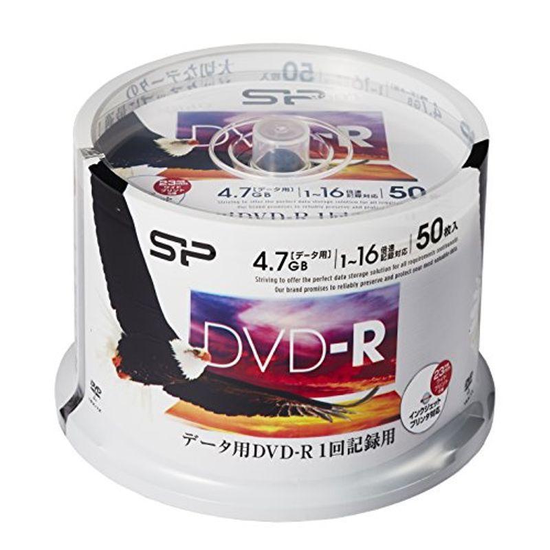 シリコンパワー データ用DVD-R 4.7GB 1-16倍速対応 ホワイトワイドプリンタブル 50枚スピンドル SPDR47PWC50S