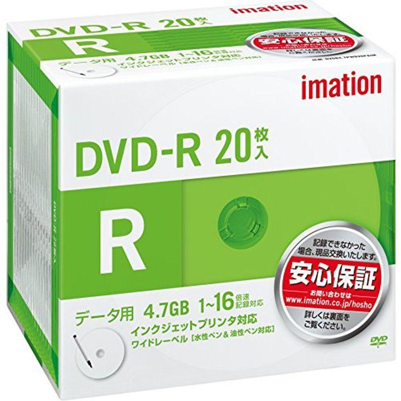 イメーション データ用DVD-R 4.7GB 16倍速 インクジェットプリンタ対応・ホワイトワイドレーベル 20枚パック 5mmスリムケース