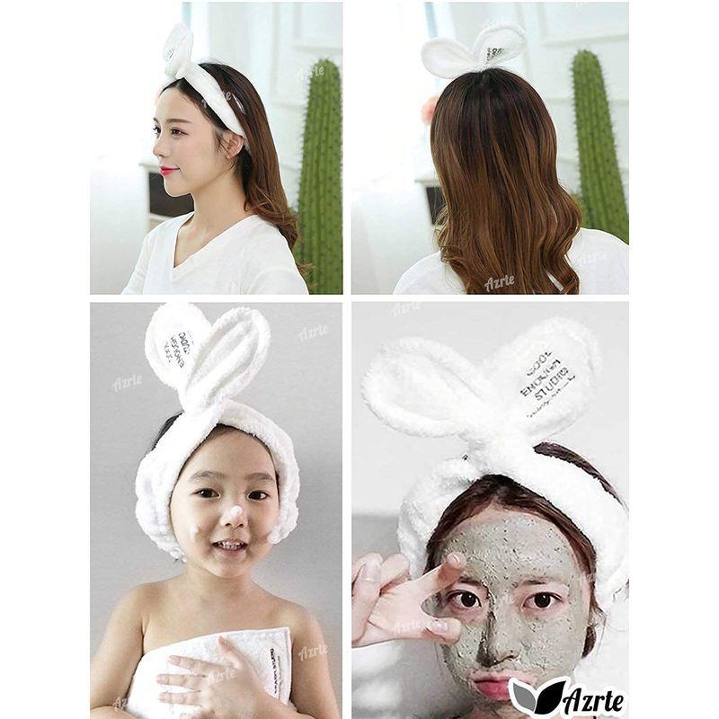 アズルテ うさ耳 ヘア バンド レディース ファッション カチューム お風呂 洗顔 メイク 落とし 吸水 タオル 可愛い 髪の毛 タオル 人気が高い