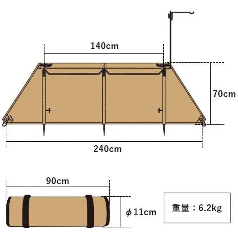 クイックキャンプ 焚火陣幕-homura カーキ QC-WS コットン キャンプ
