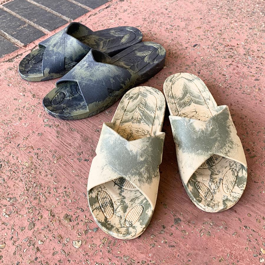 ギョサン クロスサンダル カモフラマーブル シャワーサンダル スライド