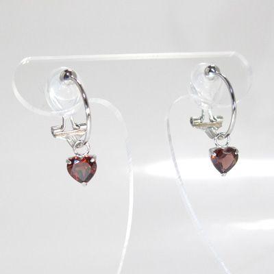 ハートイヤリング アメジスト K10PG ピンクゴールド ガーネット K10WG  