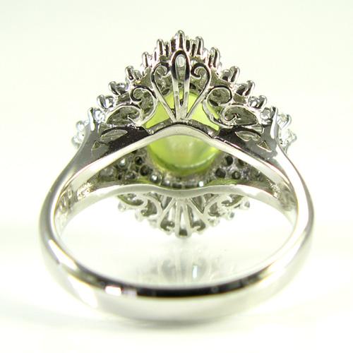 クリソベリルキャッツアイ 4.47ct ダイヤモンド 1.62ct プラチナリング  