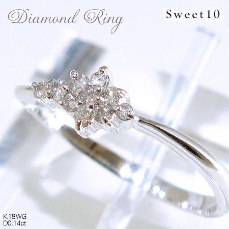 スイートテンダイヤモンド 18金 結婚記念日 記念日 プレゼント ホワイトゴールド K18wg指輪 フラワーリング 女性 嫁 Srd1673 Good Labor ジュエリーギャラリー 通販 Yahoo ショッピング