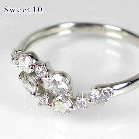 スイートテンダイヤモンド プラチナダイヤモンドリング Pt900 結婚10年