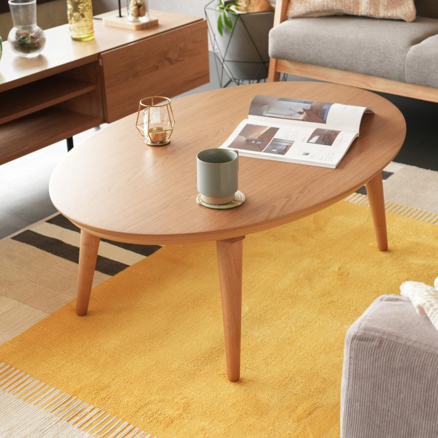 GOOD LIFE INTERIOR こたつ テーブル 楕円形 105×70cm 天然木 おしゃれ