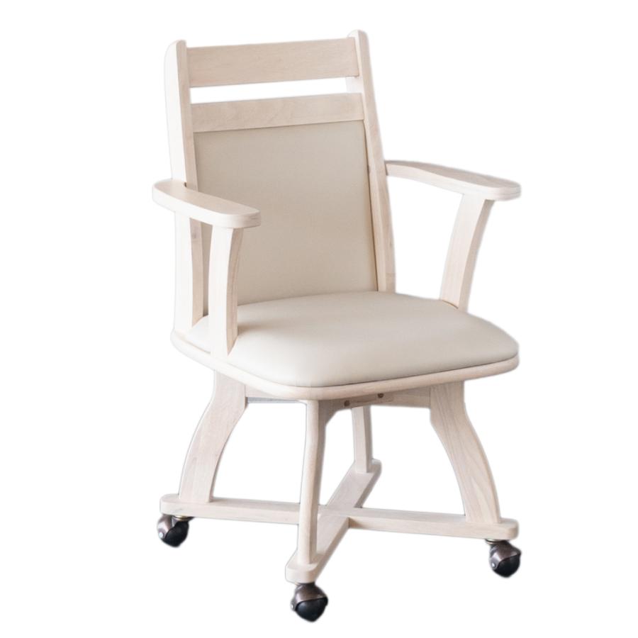 GOOD LIFE INTERIOR キャスター付き ダイニングチェア 回転 肘付き