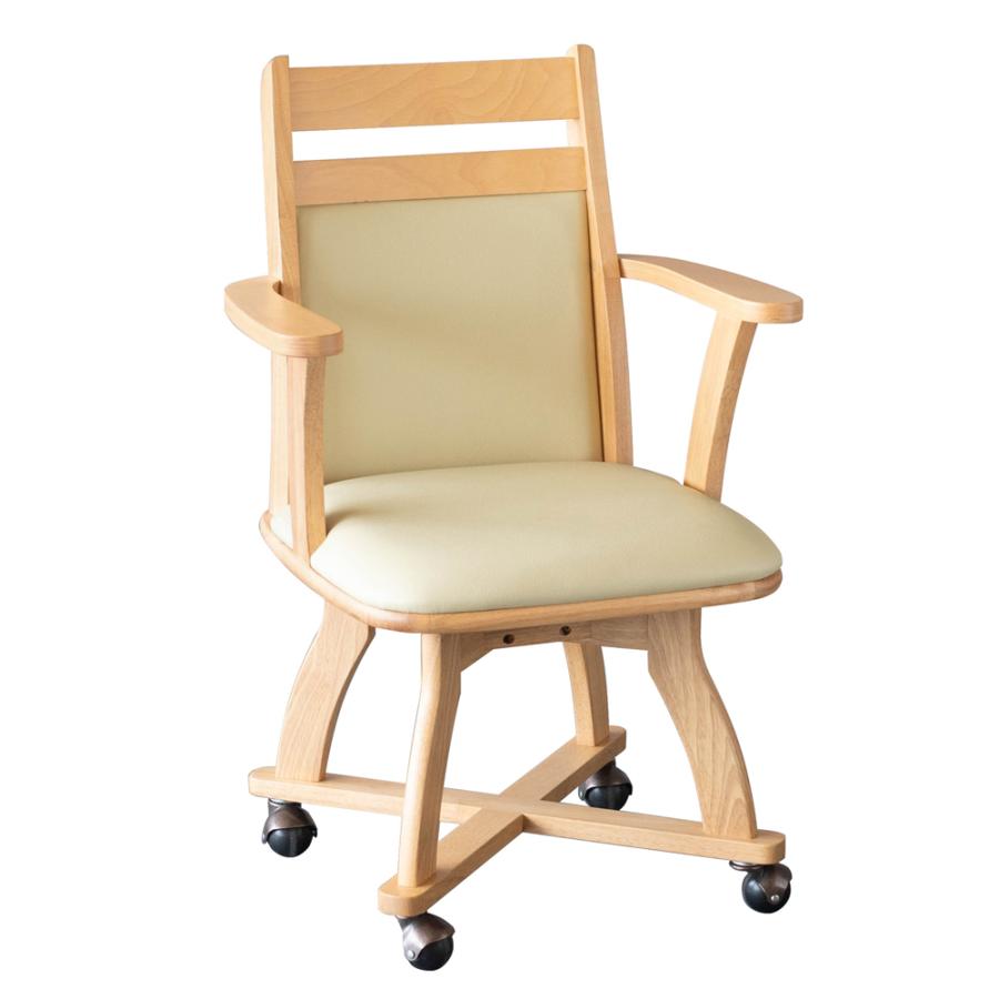 チェア 飛騨家具 イス リビングチェア 椅子 キャスター付き② 楽天市場】キャスター付き ダイニングチェア 回転 肘付き 椅子 イス