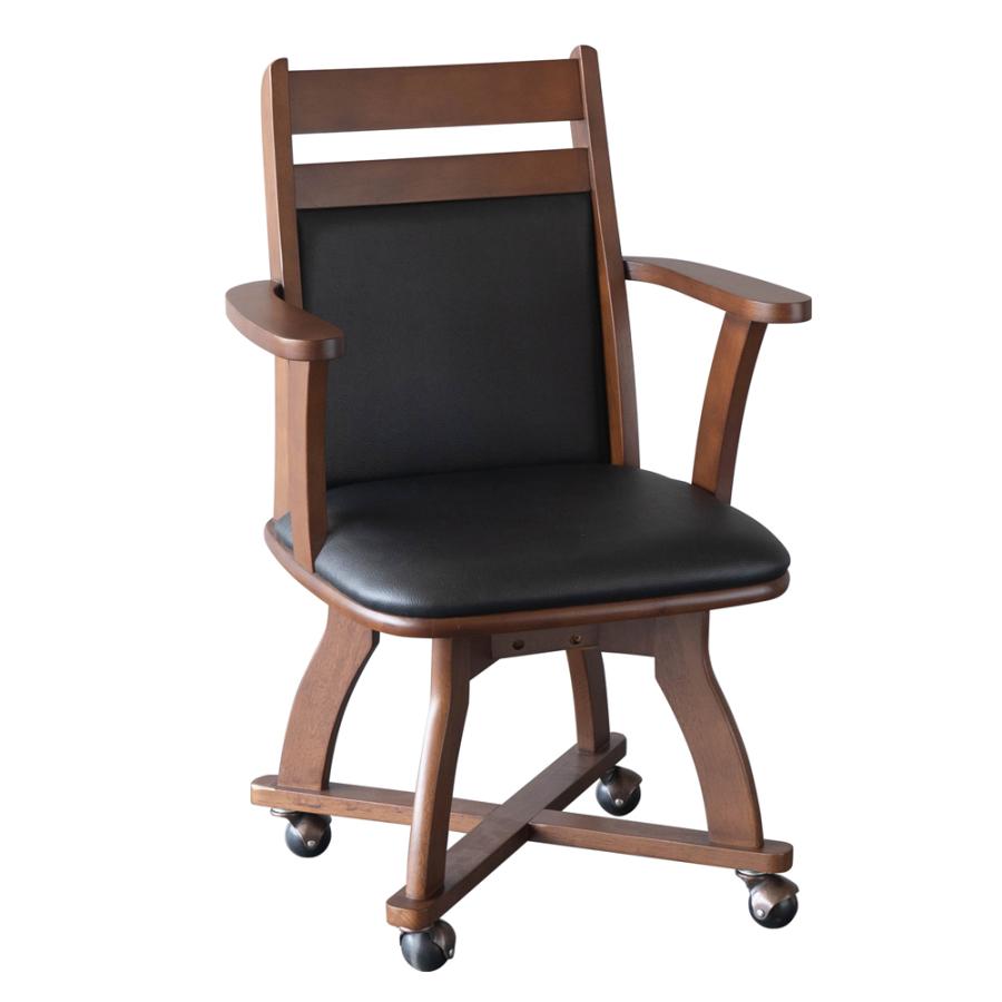 GOOD LIFE INTERIOR キャスター付き ダイニングチェア 回転 肘付き