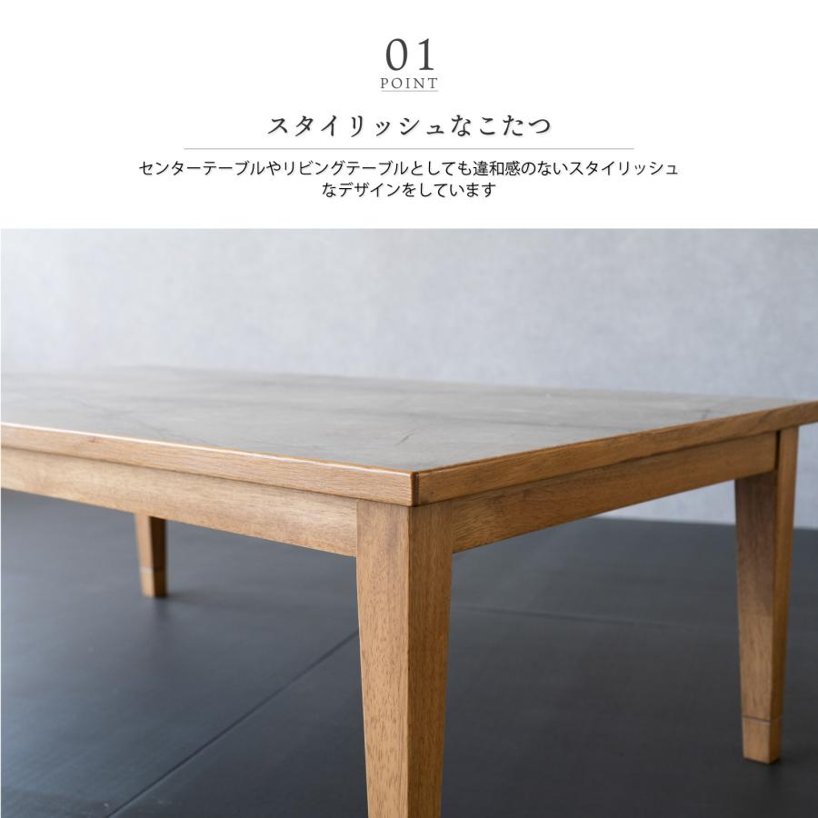 GOOD LIFE INTERIOR こたつテーブル 長方形 105×65cm モルタル調 石目