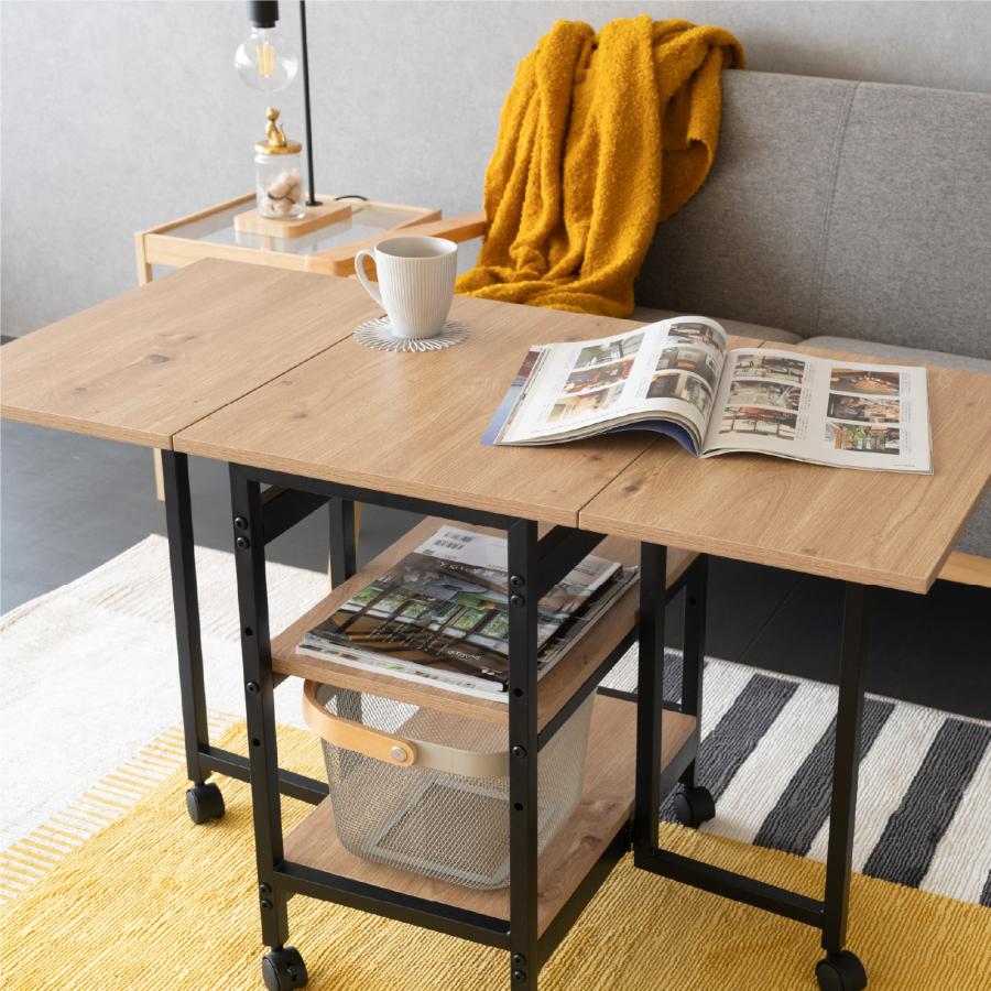 GOOD LIFE INTERIOR バタフライテーブル キャスター付き 100×50 高さ