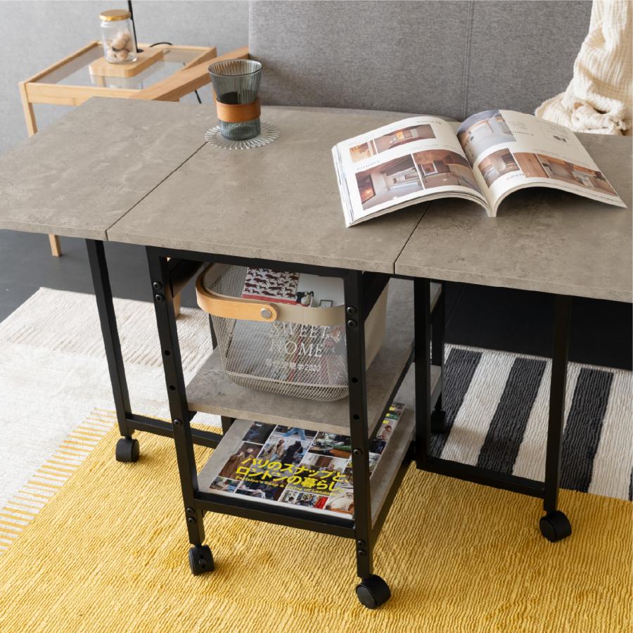 GOOD LIFE INTERIOR バタフライテーブル キャスター付き 100×50 高さ