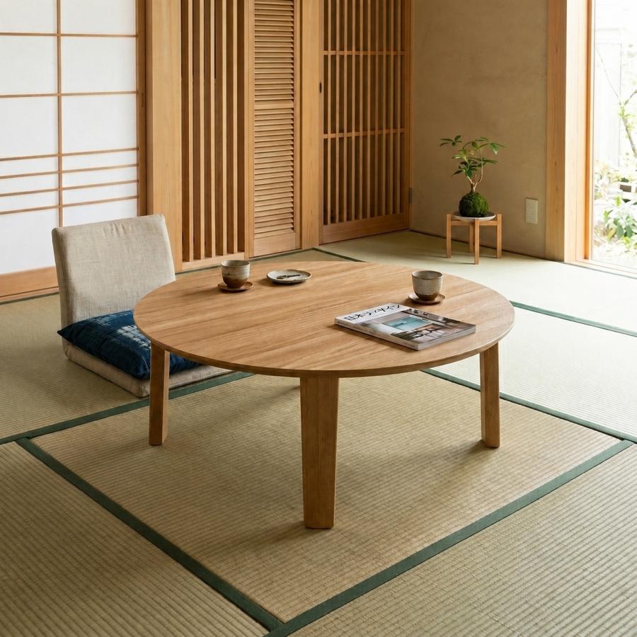 GOOD LIFE INTERIOR 座卓 折りたたみ 円形 丸型 座卓 85 ちゃぶ台 丸