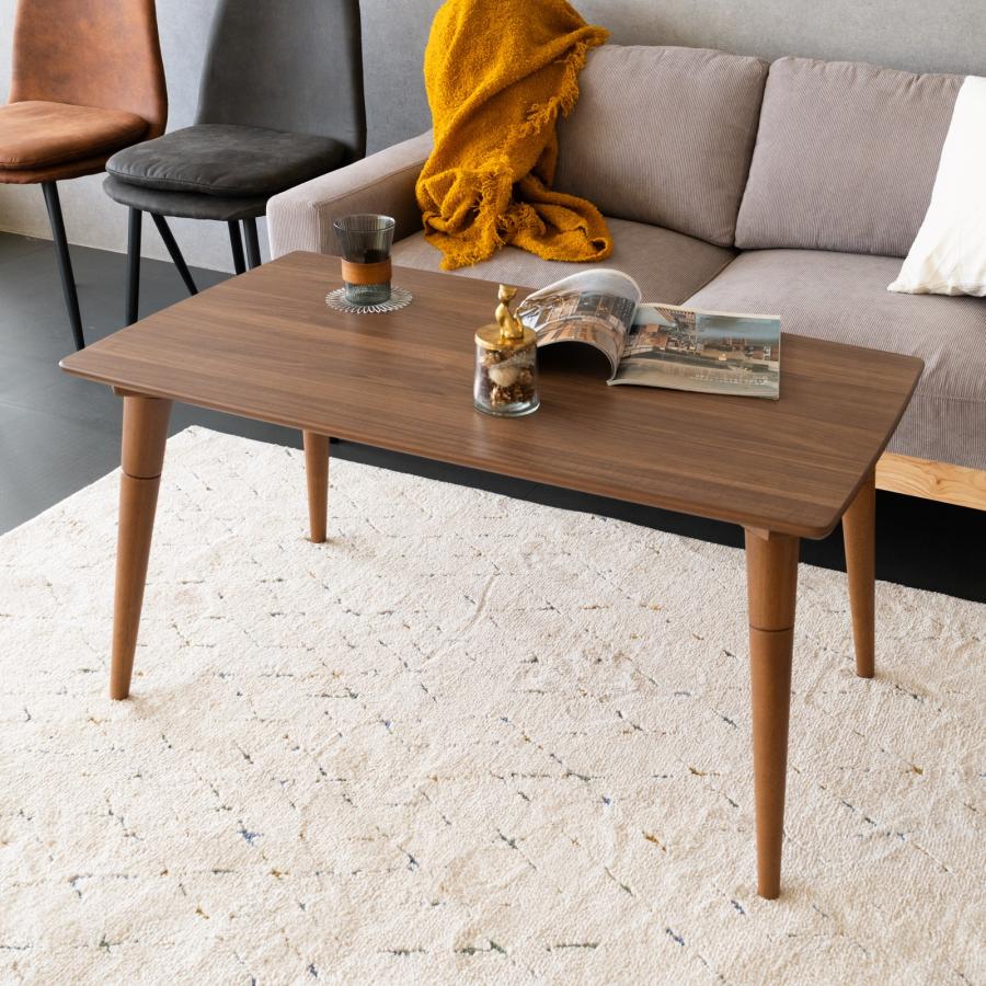 【美品】ナチュラルウッド 長方形テーブル　センターテーブル　ローテーブル GOOD LIFE INTERIOR センターテーブル 長方形 高さを変えられる2WAY