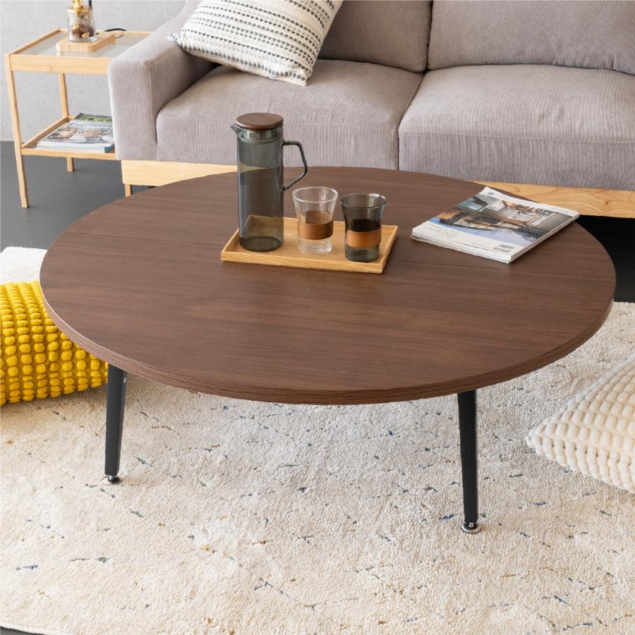 GOOD LIFE INTERIOR 座卓 円形 105cm ローテーブル ちゃぶ台 丸