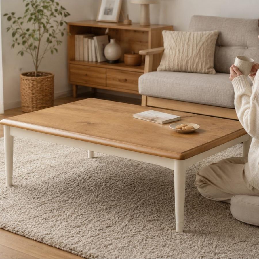 GOOD LIFE INTERIOR こたつテーブル 105×65cm 継ぎ脚で高さ2段階調節