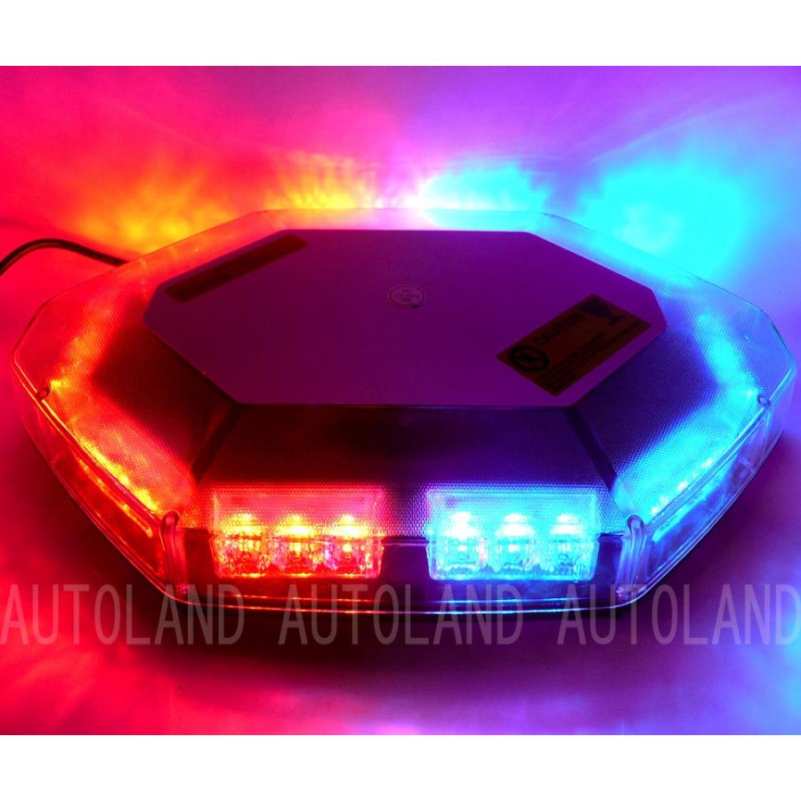 ALTEED（アルティード） LED回転灯 赤色青色 八角形ワイド拡散30LED
