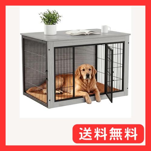 Alebert 犬 ケージ ペットケージ 木製家具調 犬サークル 大中型犬用