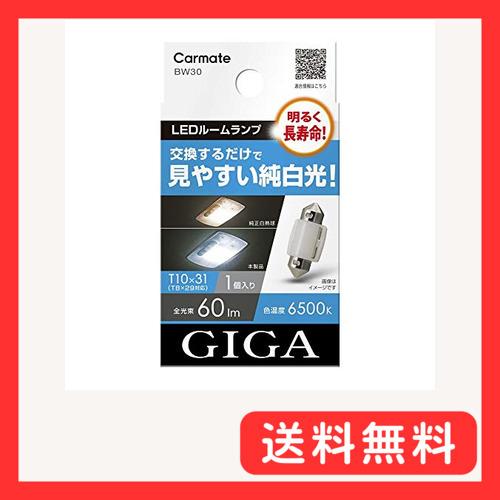 カーメイト GIGA 車用 LEDルームランプ 6500K  明るく長寿命  見やすい純白光 T10×31 対応 1個入 | 
