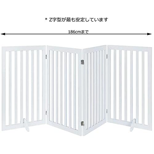 unipaws ハイタイプペットゲート置くだけ木製バリア、犬用フェンス 、白い 5cm 長さ203cm 4つのパネル 白い 高さ91
