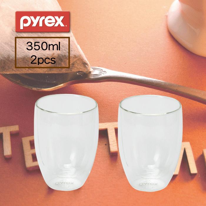 PYREX パイレックス ダブルウォールグラス 350ml 2個セット 二重構造 ダブルウォール構造 CP8539 PCP8539