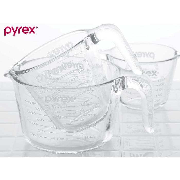 耐熱ガラス メジャーカップ 金属ハンドル PYREX メジャーカップ 1000ml 1.0L 1L 耐熱ガラス 取っ手 ハンドル付き