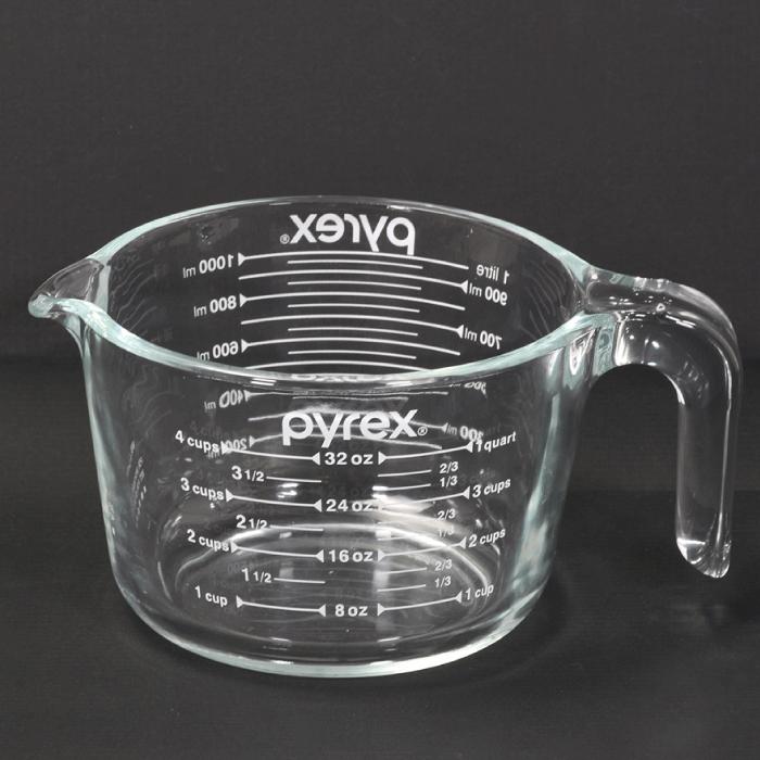 PYREX メジャーカップ 1000ml 1.0L 1L 耐熱ガラス 取っ手 ハンドル付き
