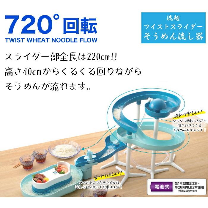 ツイストスライダー そうめん流し器 720° 今季完売】720度回転 ロング そうめん流し器 ツイストスライダー 全長