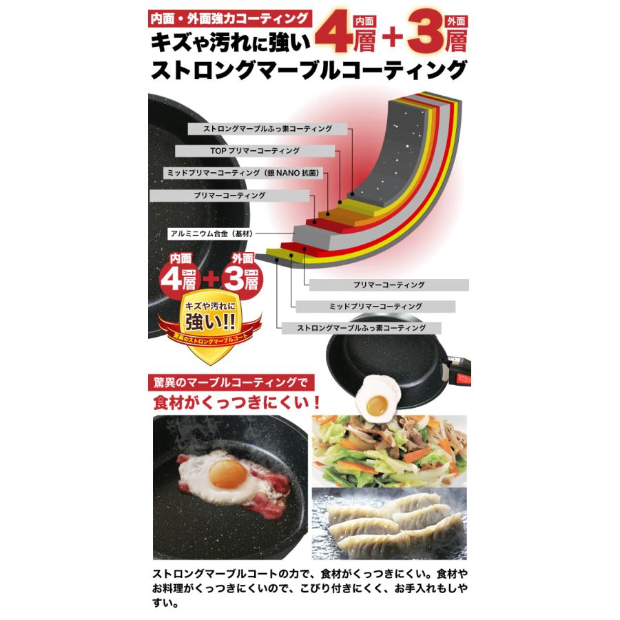 かうる　パール金属　①ストロングマーブル懐石　５セット パール金属 フライパン セット システムフライパン 5点 セット