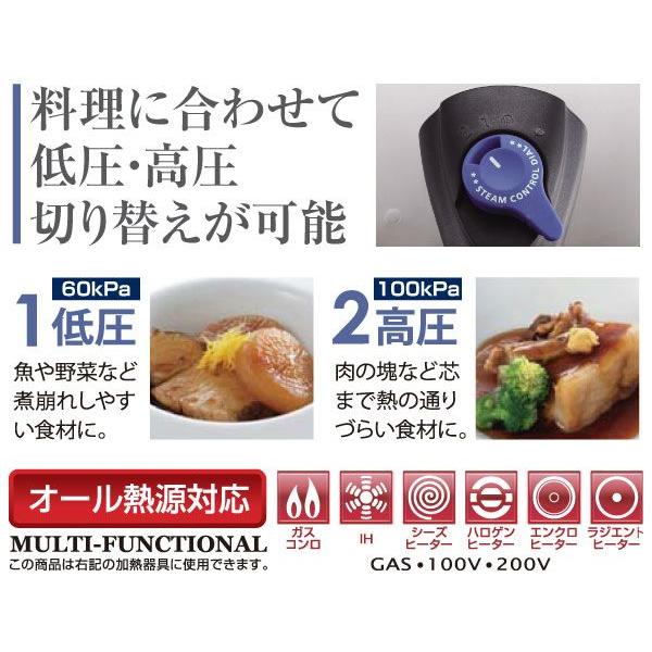 WMF 圧力鍋5.5L 8合炊 3層底 ダブル圧力 高圧&低圧切り替え式 WMF 圧力鍋5.5L 8合炊 3層底 ダブル圧力 高圧&低圧切り替え式