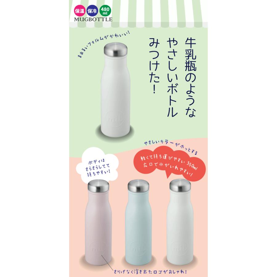 水筒 直飲み mil ミル まあるい形がかわいい ステンレス ボトル 480ml