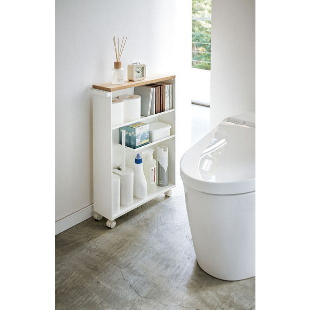 【未使用・組立済】山崎実業 ハンドル付きスリムトイレラック 山崎実業 ハンドル付きスリムトイレラック タワー tower ホワイト HW