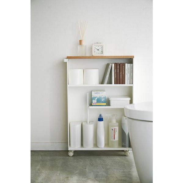 山崎実業 ハンドル付きスリムトイレラック タワー tower ホワイト HW