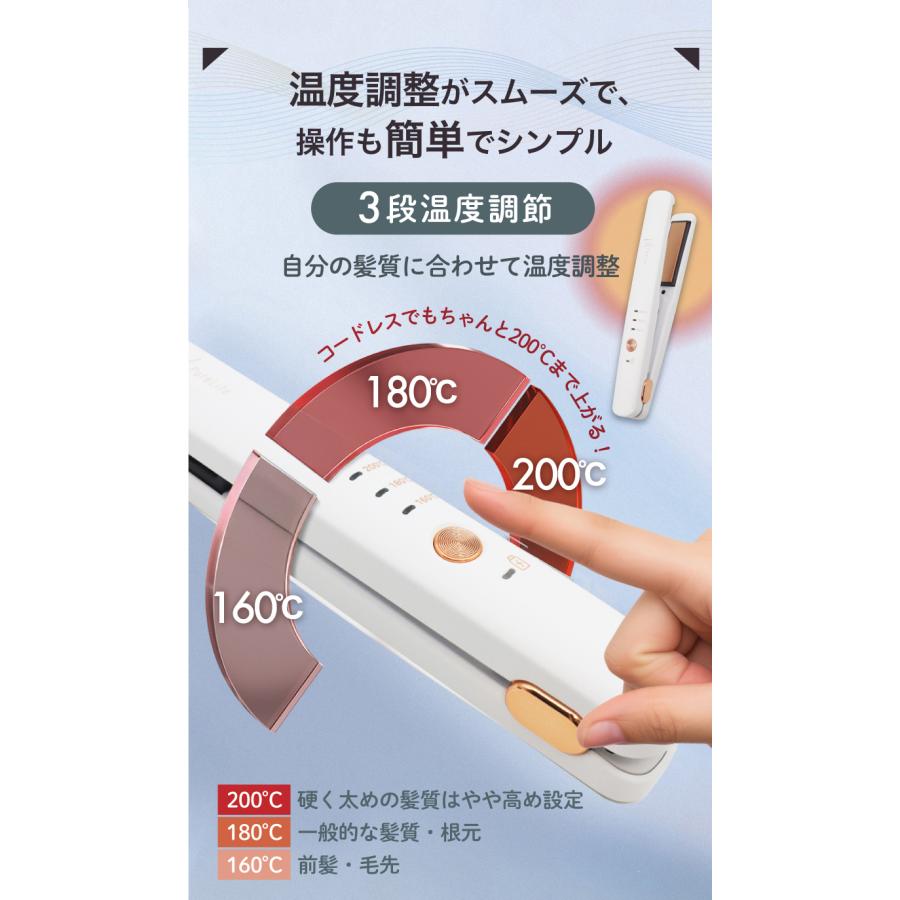 ヘアアイロン 充電式 ストレート ミニ コードレスヘアアイロン ヘアー