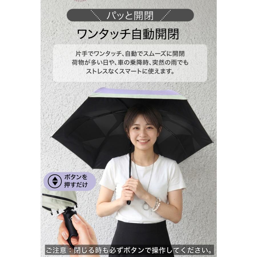 完全遮光】 日傘 折りたたみ 晴雨兼用 自動開閉 UVカット 100% 超軽量