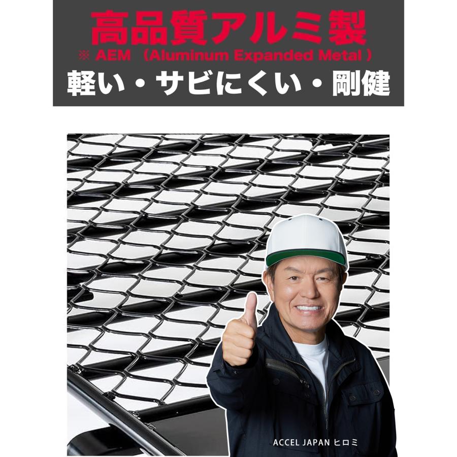 ルーフラック ルーフキャリア ルーフバスケット J03シリーズ 2000サイズ 本体アルミ製 レインガータ装着用 汎用 軽量 車 ブラケットセット RIDE-FiELD｜goodlifewood｜02