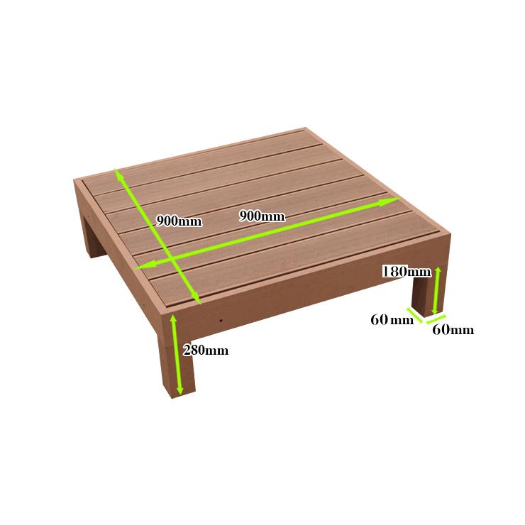 組立てやすさ日本一挑戦 ウッドデッキ 人工木 diy キット おしゃれ 樹脂 材料 縁側 庭 ガーデン 床 板 人工木材 縁台 1台 0.25坪｜goodlifewood｜04