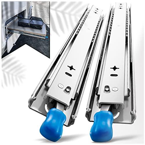 SHUHANG 重量用スライドレール 1000mm ロック付き 3段引 横付 完全