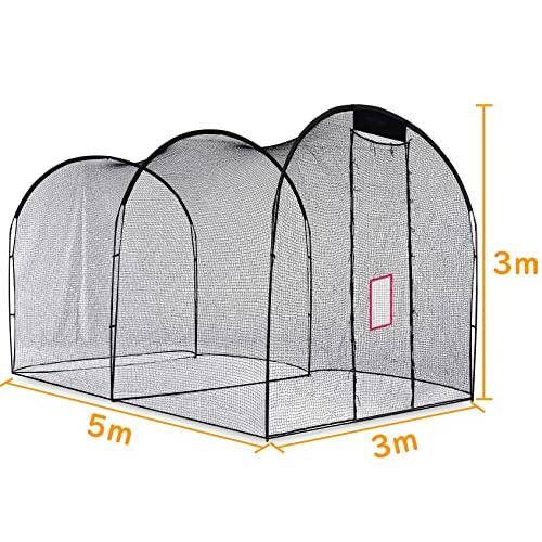 Kapler バッティングゲージ 5x3x3m 野球バッティングゲージ 硬式/軟式対応 キャリーバッグ付き 防球ネット 