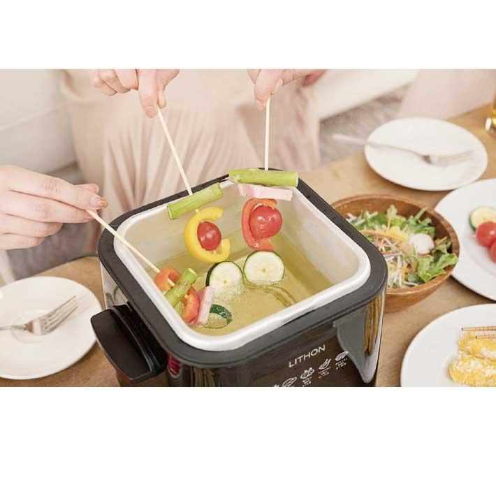 卓上 コンパクト フライヤー 1.2L バスケット 付き 温度調節 可能 簡単