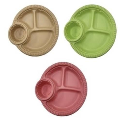 コストコ プラスチックプレート30枚/カップホルダー付き（3色各10枚