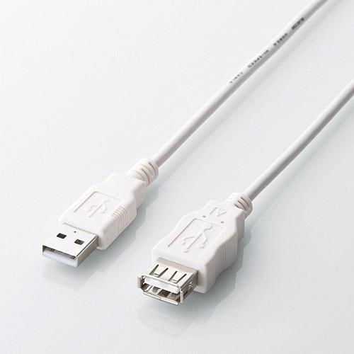 USB延長ケーブル1.5m【エレコムU2C-GME15WH】ゲーム機にも対応・USB2.0・ホワイト