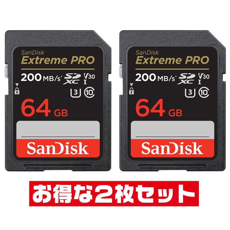NEW 2枚セット microSDカード 64GB サンディスク SDSQXAH-064G-GN6MN UHS-I U3 A2 V30 SanDisk  Extreme microSD microSDXC マイクロSD
